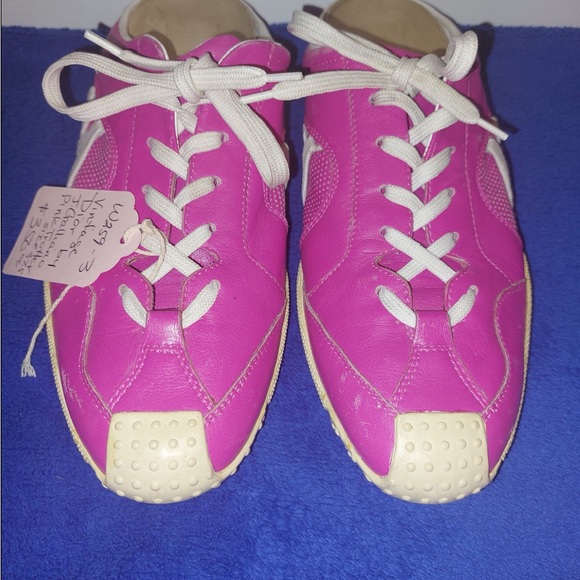 RARE VINTAGE CHRISTIAN DIOR BY JOHN GALLIANO PINK TROTTER SNEAKERS - Picture 6 of 10